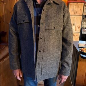 Filson Men's Gray Wool Trench Coat